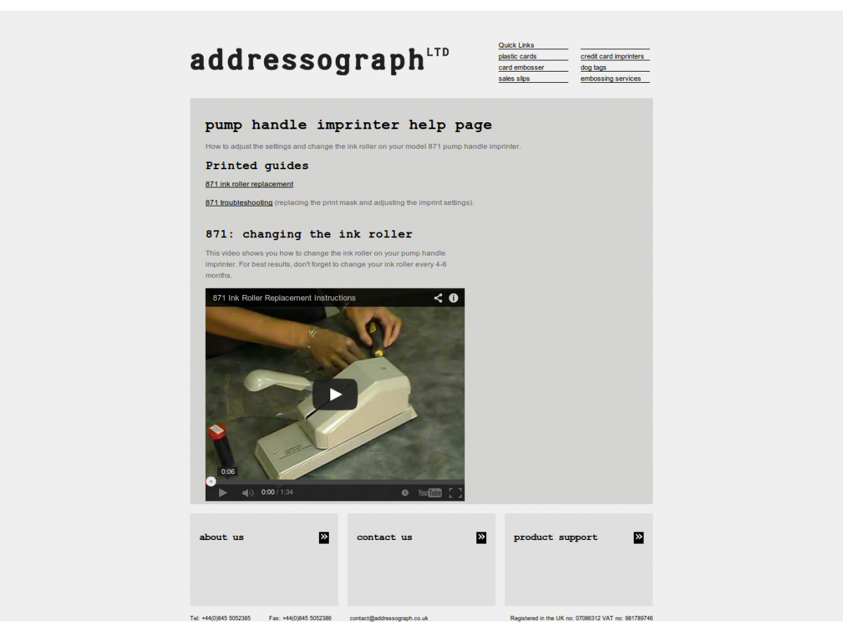 addressograph website product gloucestershire