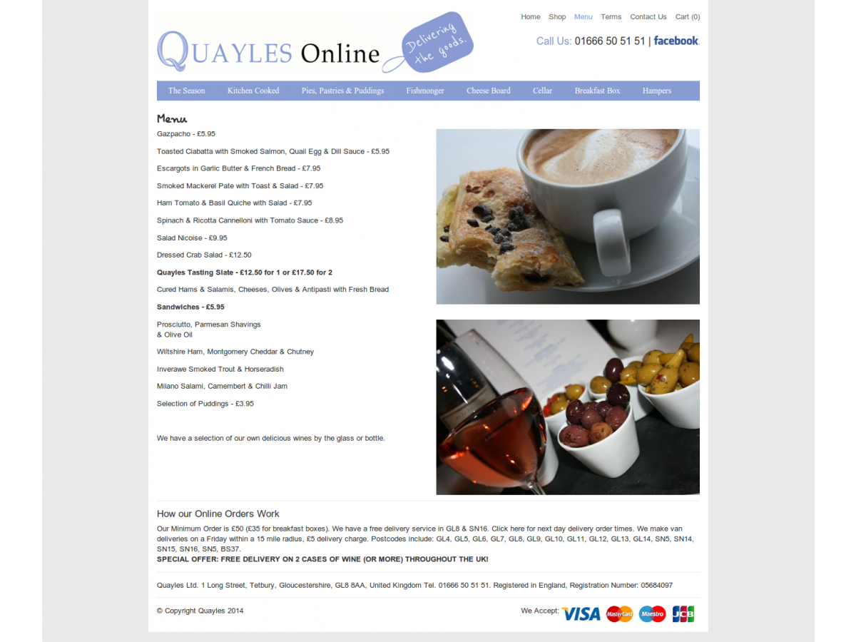 quayles website ecommece content gloucestershire 