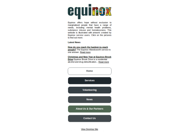 Equinox mobile website london