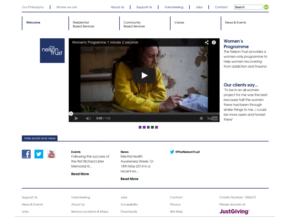 nelsontrust website homepage vide embed gloucestershire