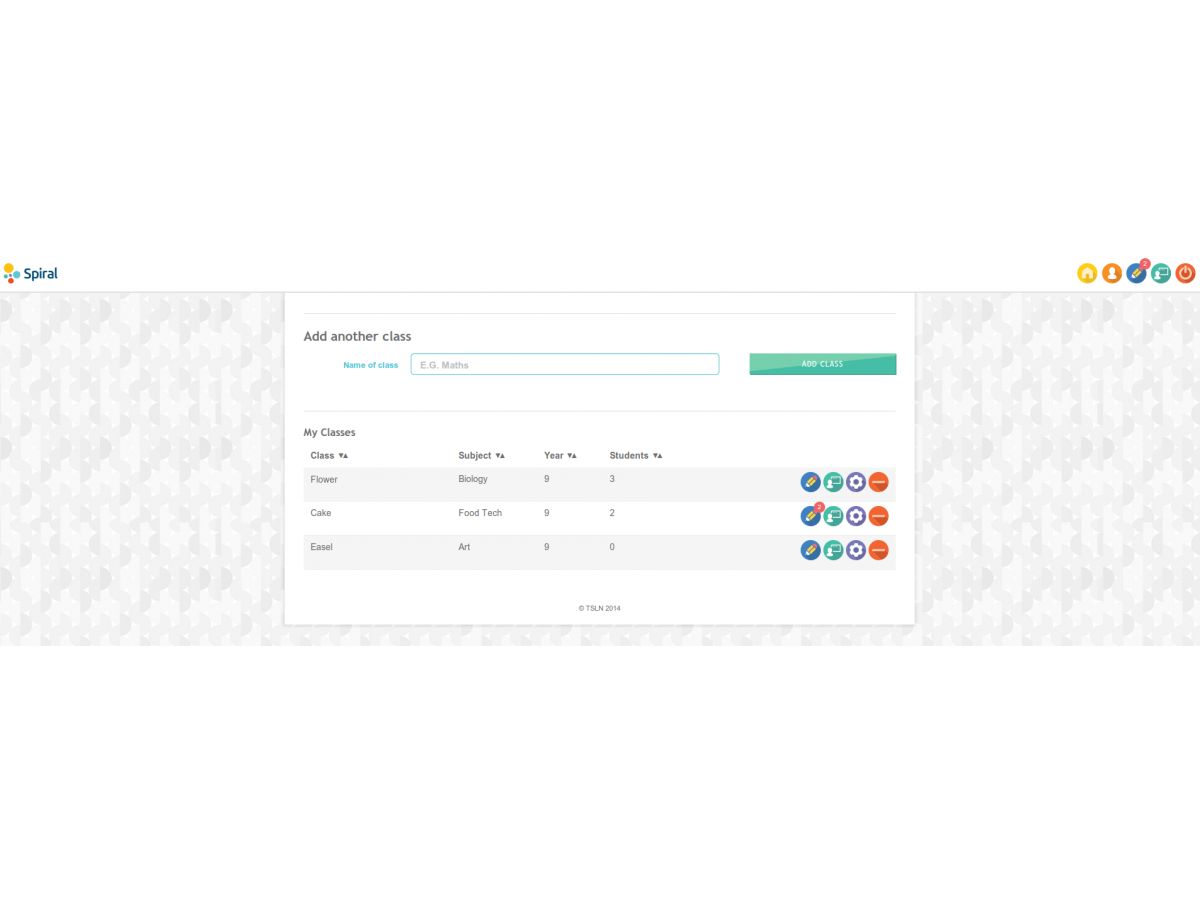 spiral webapp user elearning dashboard gloucester