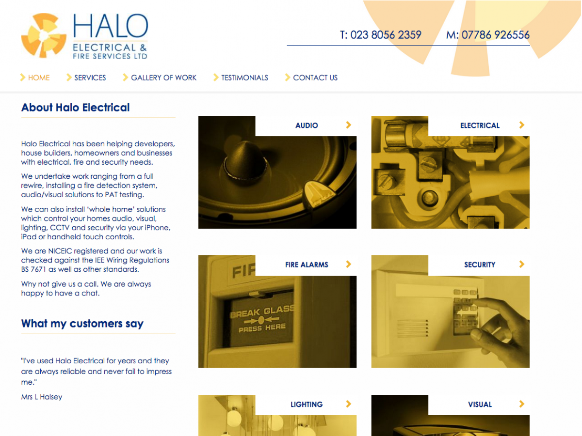 Halo Electrical home page